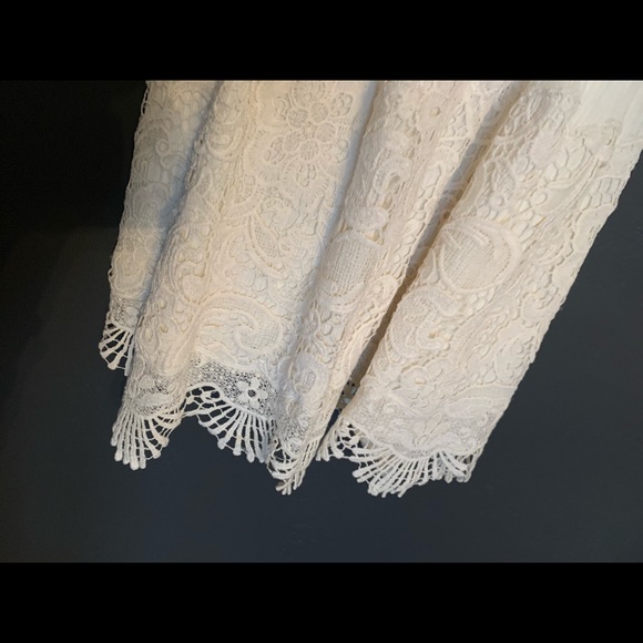 Free people white gauze slip dress with lace small - Picture 6 of 6